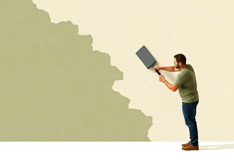 Application d'un enduit décoratif à la lisseuse sur un mur
